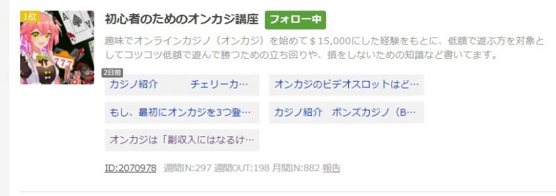 ブログランキング1位