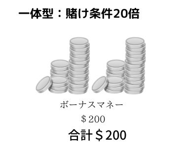 一体型　賭け条件２０倍